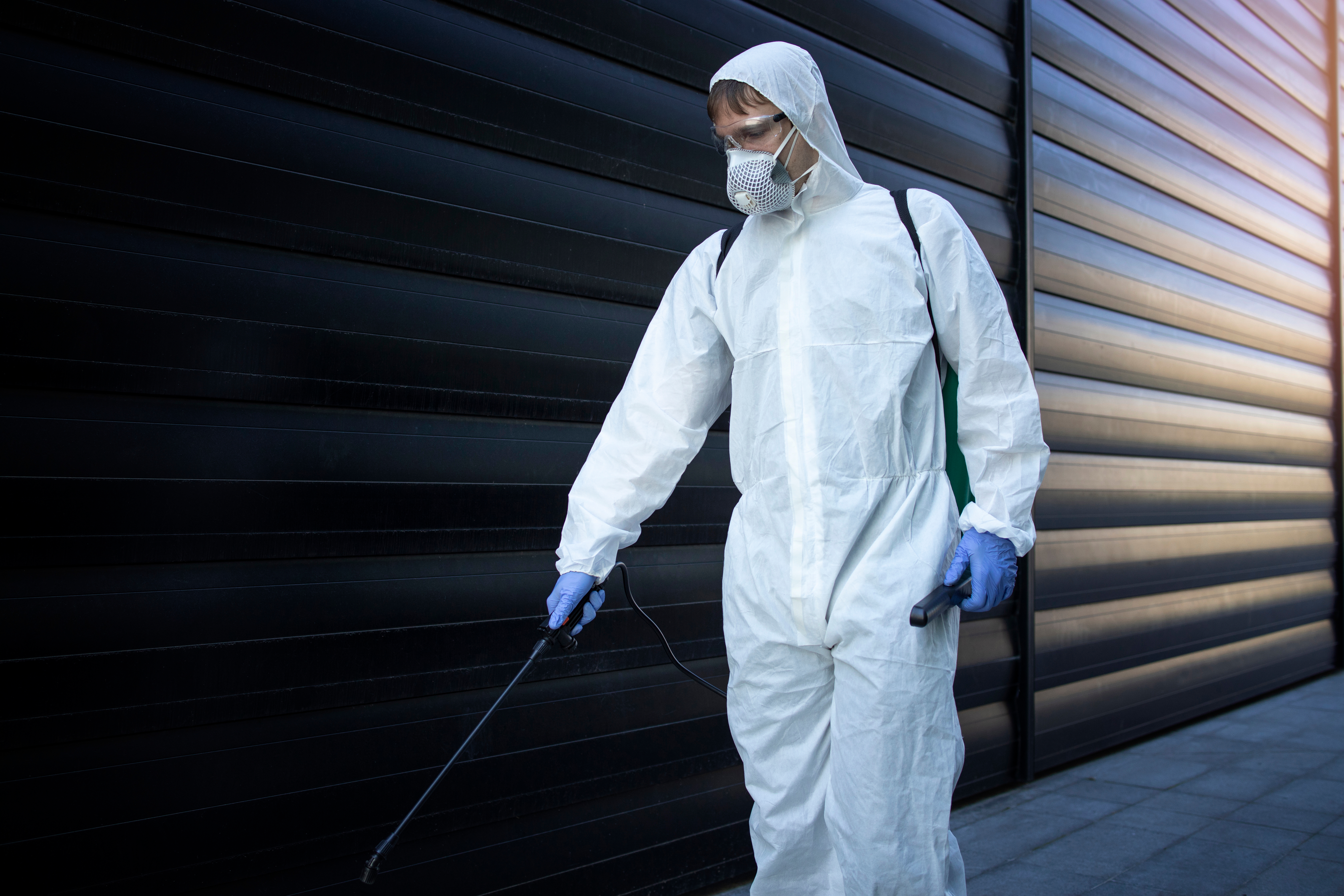 spraying against pests in warehouses
